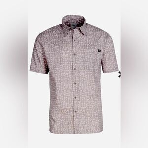 Ascend printed gray button down shirt - medium